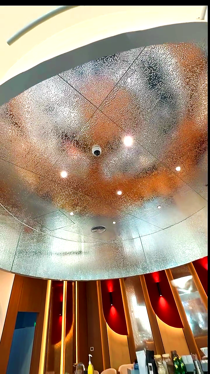 Textured glass dome ceiling